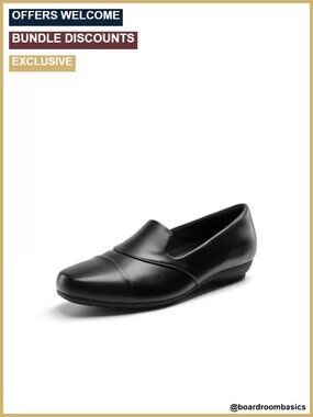 Orthopedic Work Loafers with Arch Support - Wide Width Slip On Dress Shoes